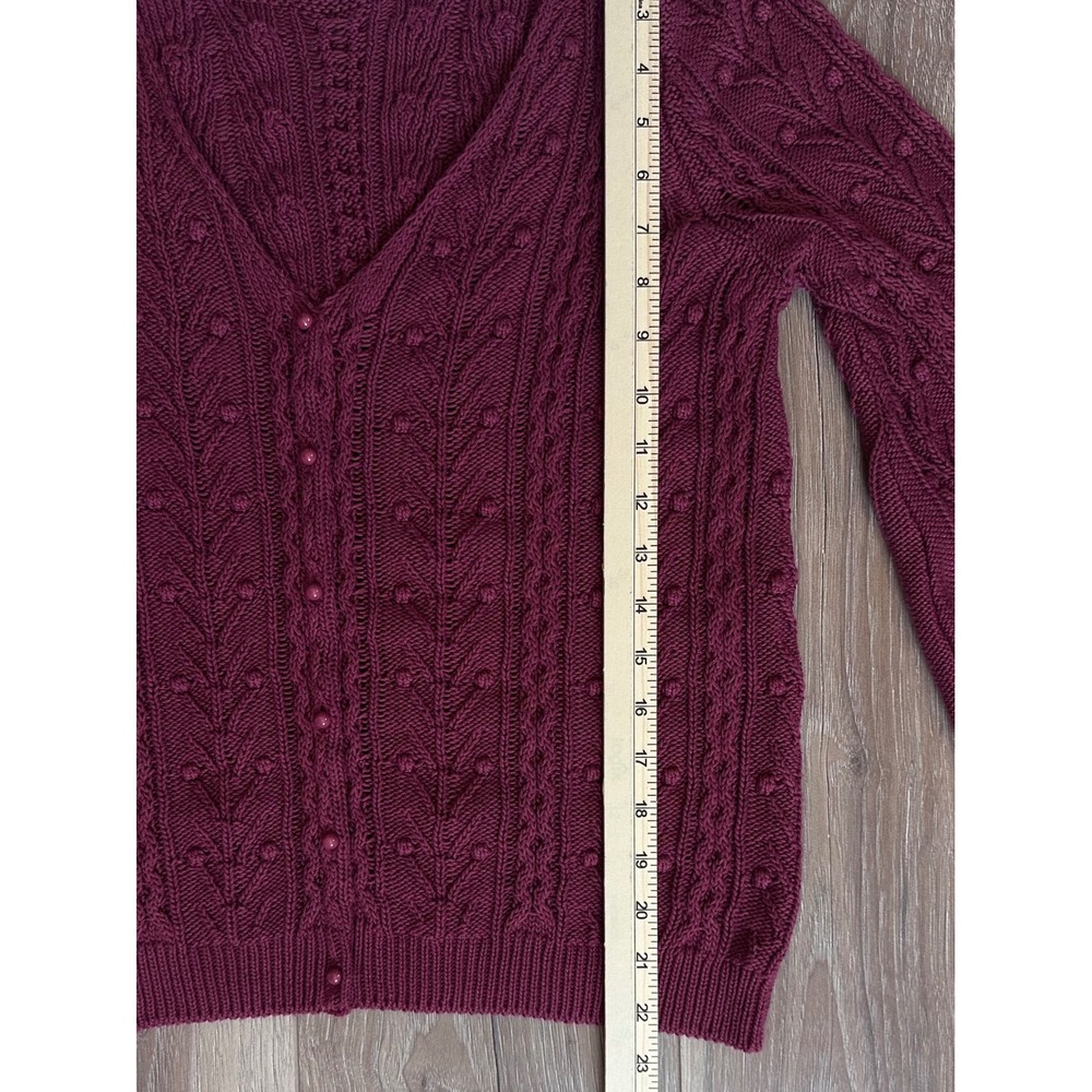 Sezane Beryl Pointelle Bobble Knit V-Neck Cardigan Sweater Parisian Romantic SM - Picture 6 of 10